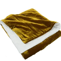 Coperta in lino e velluto dorato