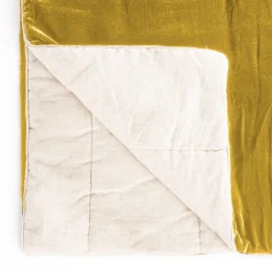 Coperta in lino e velluto dorato