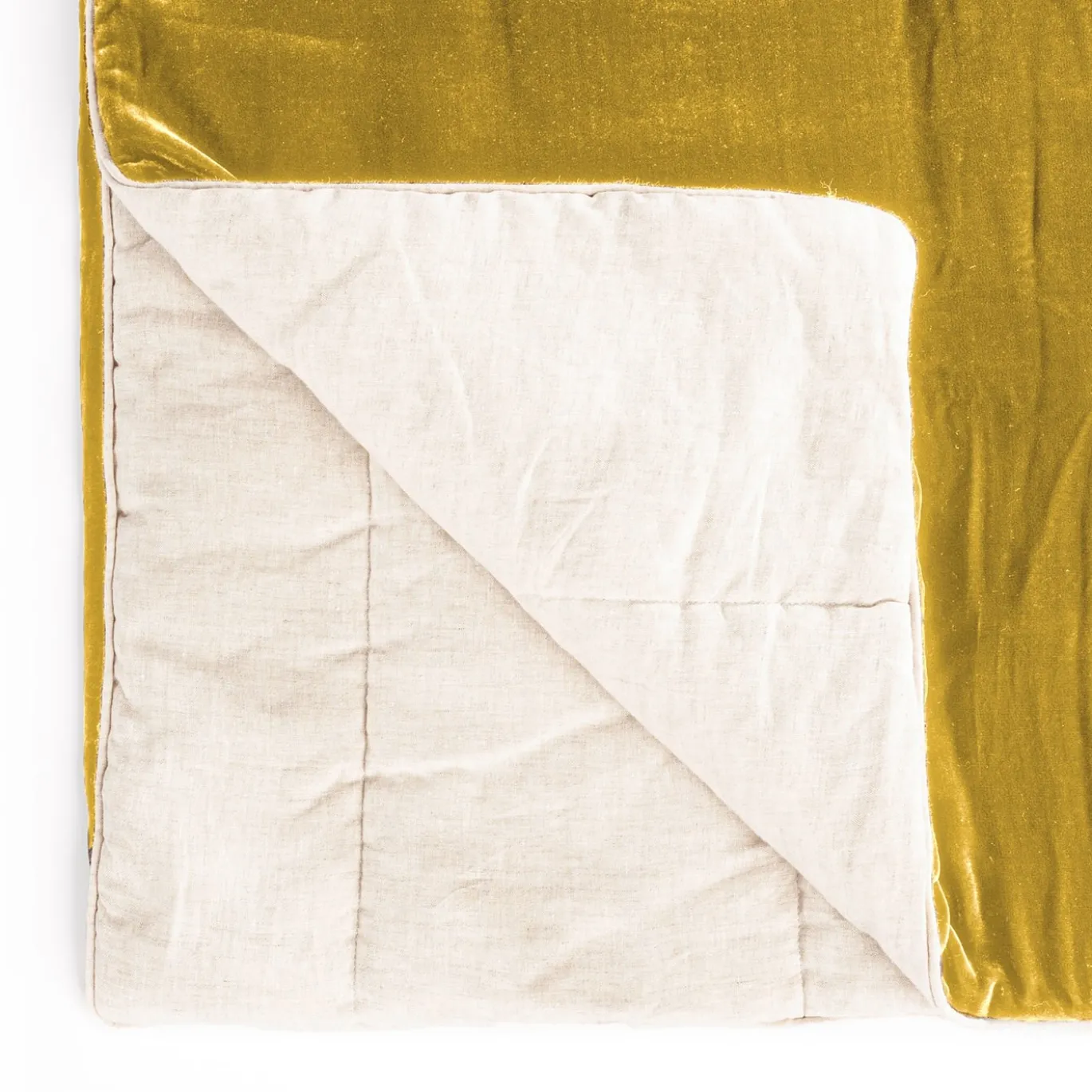 Coperta in lino e velluto dorato