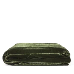 Coperta in lino e velluto verde