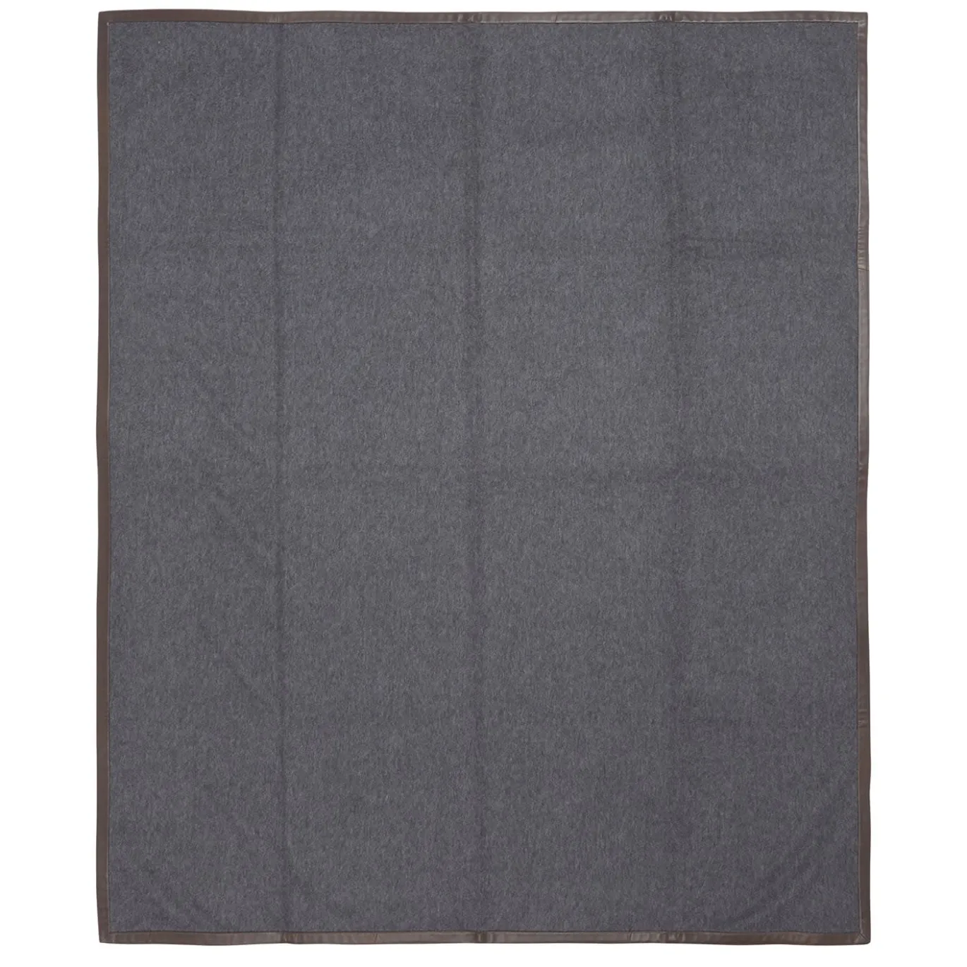 Coperta piccola grigia con orlo in pelle Salon