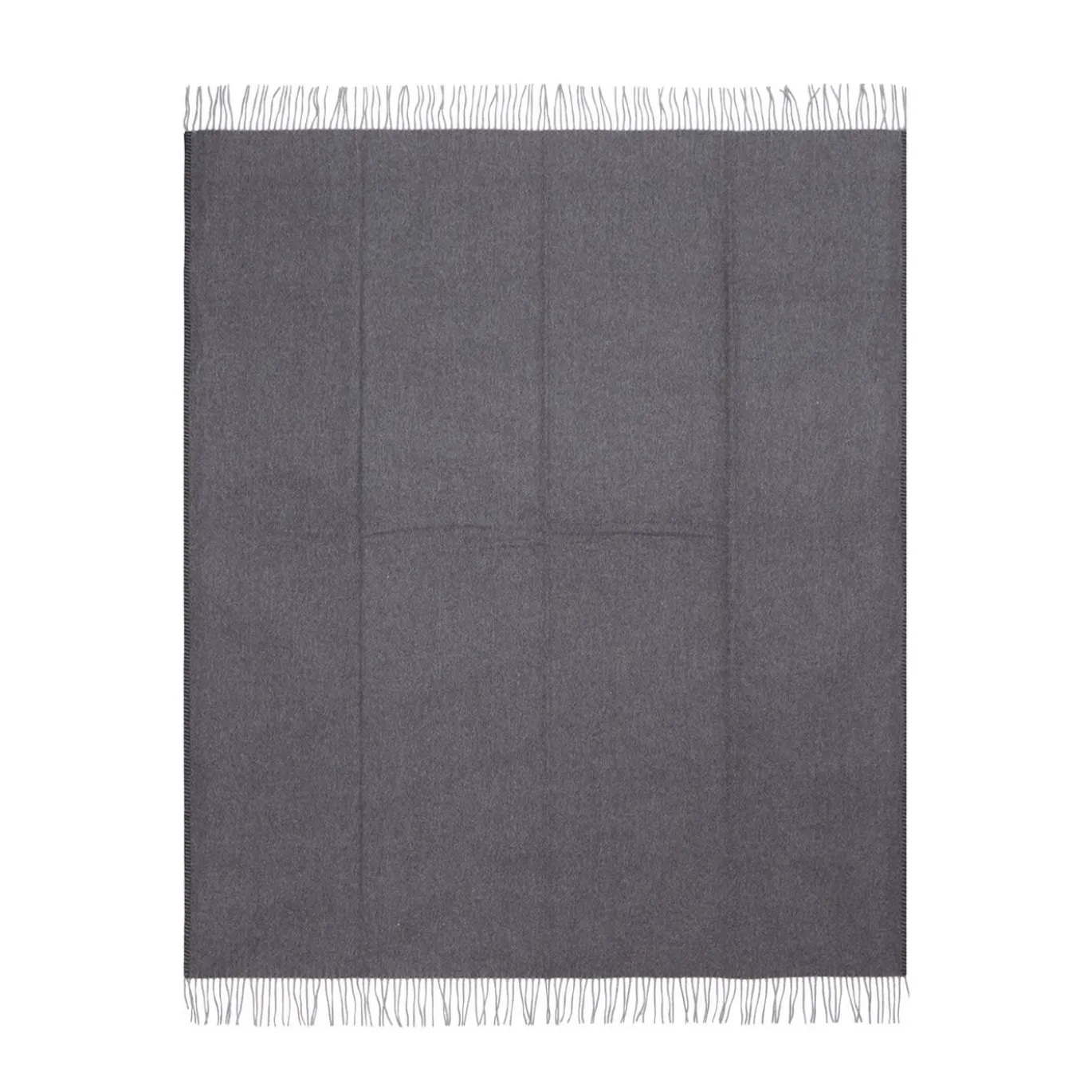 Coperta piccola Melrose con frange grigie