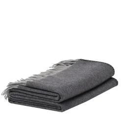 Coperta piccola Melrose con frange grigie