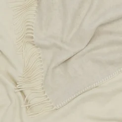 Coperta piccola Melrose con frange bianche