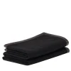 Coperta piccola nera con orlo in pelle Salon