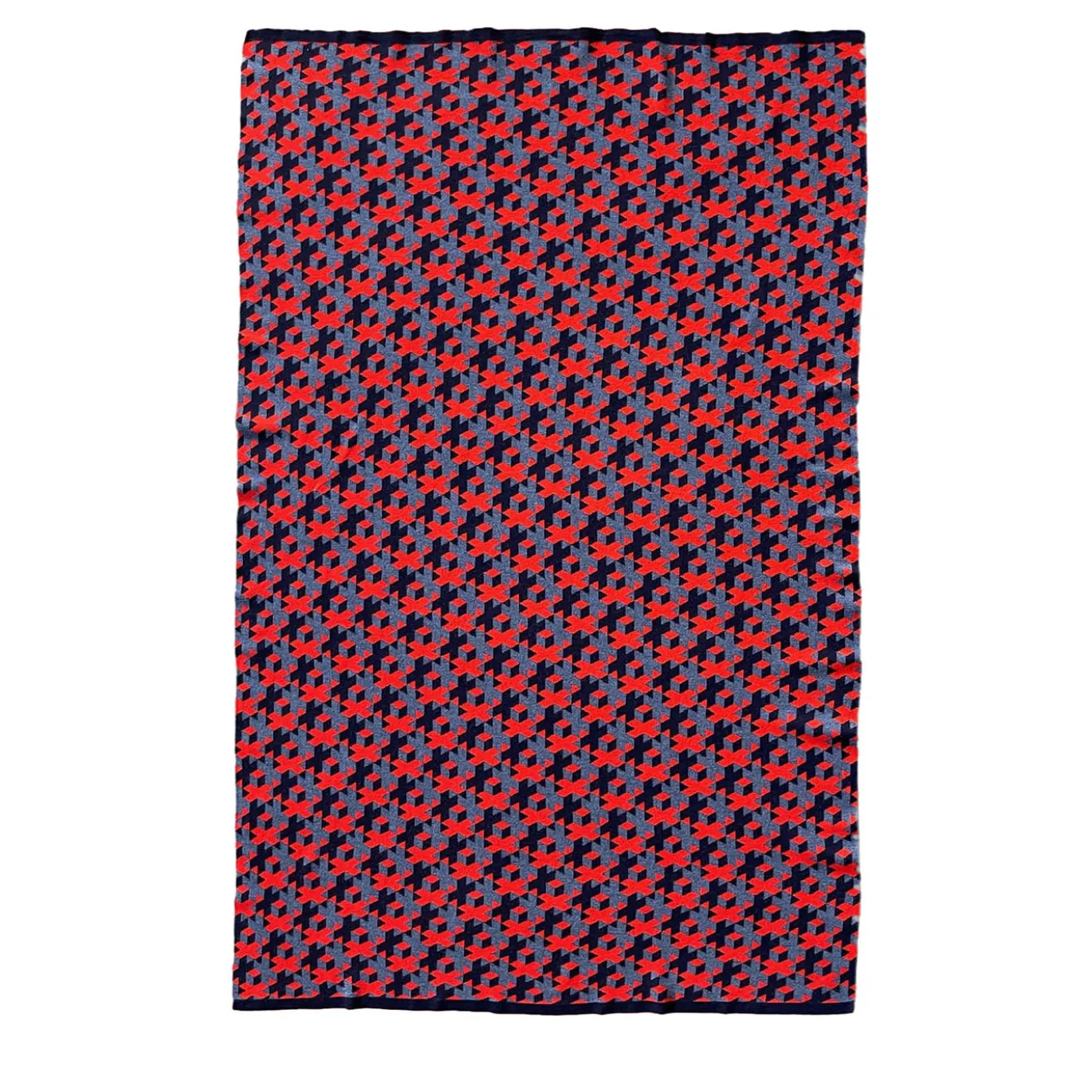 Coperta Plaid Lana 01 a motivi rossi e grigi di Giulio Iacchetti