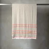 Coperta Rigoroso con frange in cashmere e lino policromatico