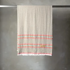 Coperta Rigoroso con frange in cashmere e lino policromatico