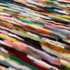 Coperta Striàta in pelliccia di visone multicolore