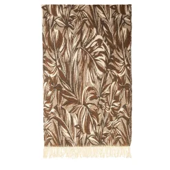 Coperta Struggimento con frange e motivi botanici