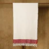 Coperta Tela con frange in cotone e mohair bicolore