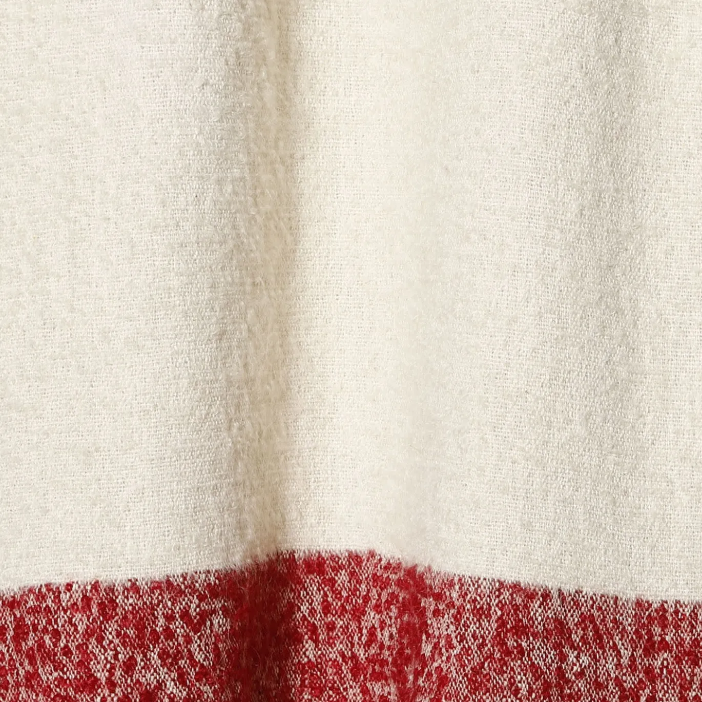 Coperta Tela con frange in cotone e mohair bicolore
