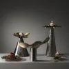 Coppa decorativa in ottone a petali d'oro Magnolia di Debonademeo
