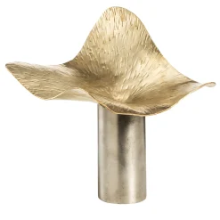 Coppa decorativa in ottone a petali d'oro Magnolia di Debonademeo