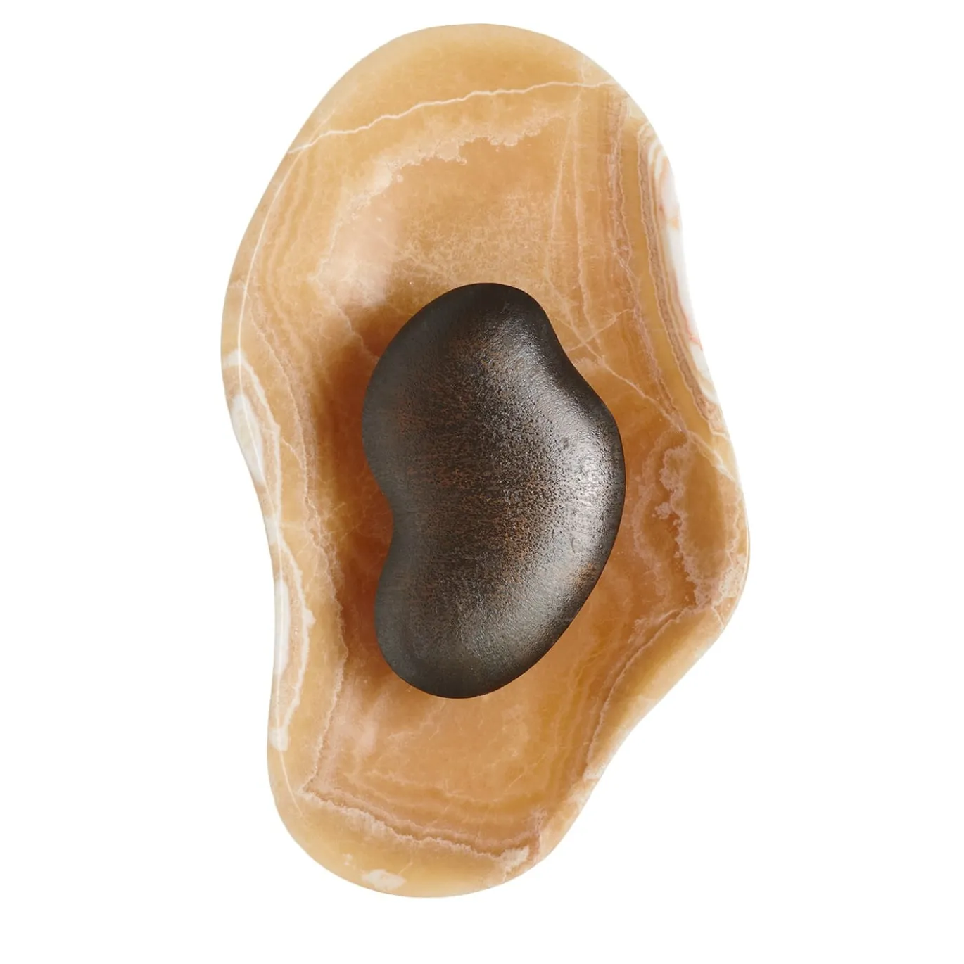 Coppia di Applique Oyster in onice e bronzo martellato