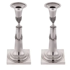 Coppia di candelabri in argento sterling del 1860