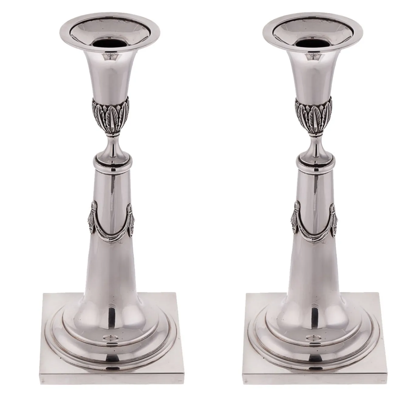 Coppia di candelabri in argento sterling del 1860