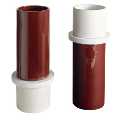 Coppie di Fatto Vasi Decorativi in Ceramica Rossa e Bianca di Nathalie Du Pasquier