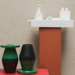 Coppie di Fatto Vasi Decorativi in Ceramica Neri e Verdi di Nathalie Du Pasquier