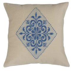 Copricuscino quadrato Azzurro&Beige Pistoccu