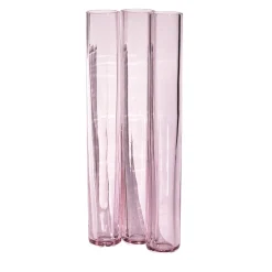 Corallo n.7 Vaso in cristallo rosa soffiato a mano