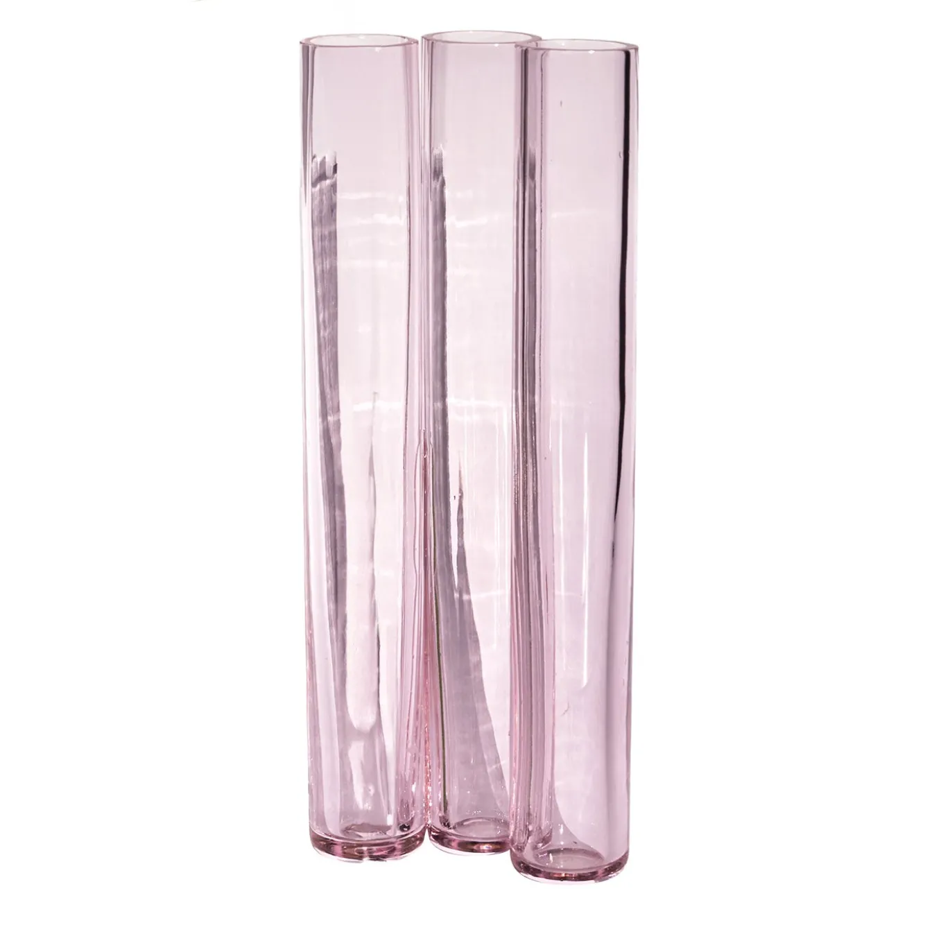 Corallo n.7 Vaso in cristallo rosa soffiato a mano
