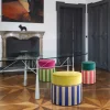 Couture Geometric Riga Grande Ottomana gialla e viola