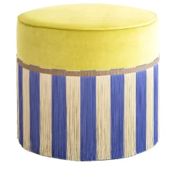 Couture Geometric Riga Grande Ottomana gialla e viola