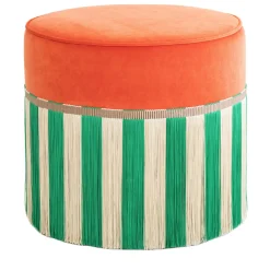 Couture Geometric Riga, grande pouf arancione e verde