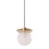 Crapa Lampada a sospensione piccola in ottone oro e vetro