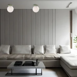 Crapa Lampada da soffitto in ottone verde e vetro
