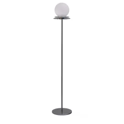 Crapa Lampada da terra in ottone grigio e vetro
