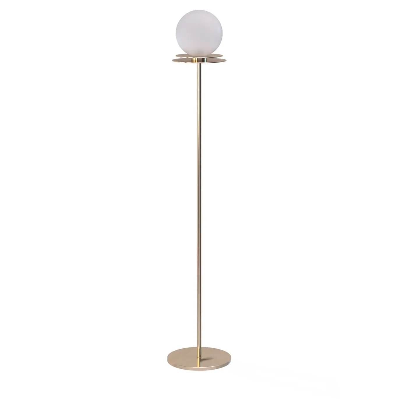 Crapa Lampada da terra in ottone oro e vetro