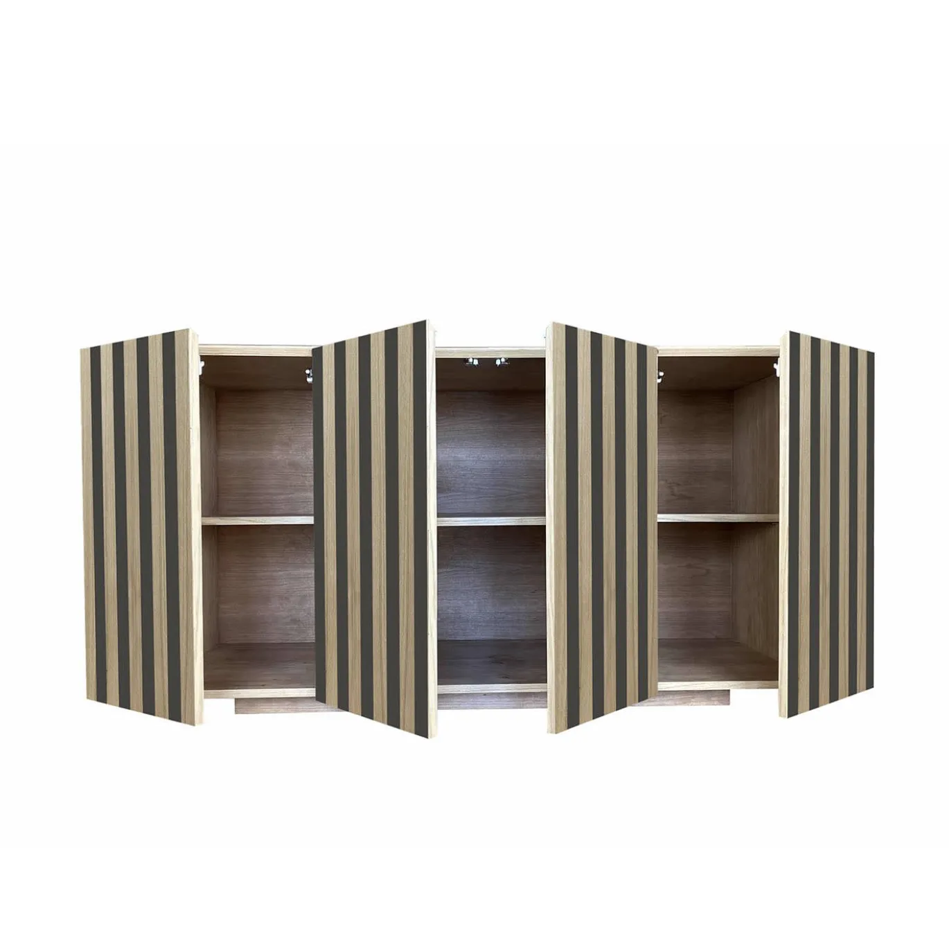 Credenza a 4 ante a righe Md1 di Meccani Studio
