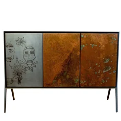 Credenza a 3 ante Dipinto Rame