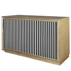 Credenza a 3 ante in bianco e nero Fuga Strisce Due di M. Meccani