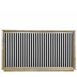 Credenza a 3 ante in bianco e nero Fuga Strisce Due di M. Meccani