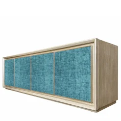 Credenza a 4 ante in velluto azzurro di Mascia Meccani