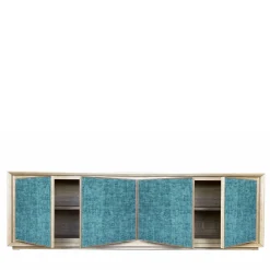 Credenza a 4 ante in velluto azzurro di Mascia Meccani