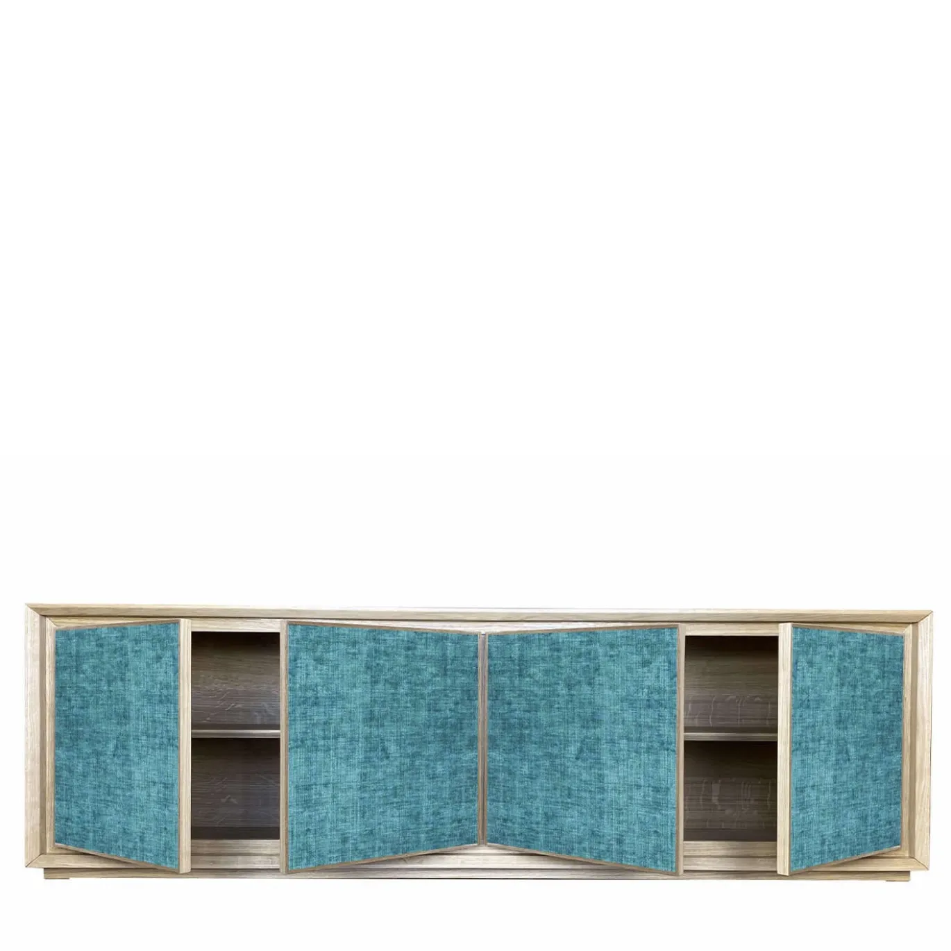 Credenza a 4 ante in velluto azzurro di Mascia Meccani