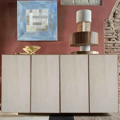 Credenza a 4 ante in velluto grigio di Mascia Meccani