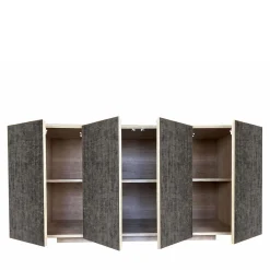 Credenza a 4 ante in velluto grigio scuro di Mascia Meccani