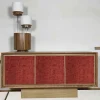 Credenza a 3 ante in velluto rosso di Mascia Meccani