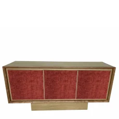 Credenza a 3 ante in velluto rosso di Mascia Meccani