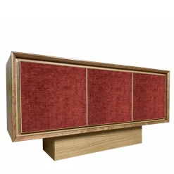 Credenza a 3 ante in velluto rosso di Mascia Meccani