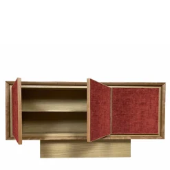 Credenza a 3 ante in velluto rosso di Mascia Meccani