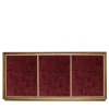 Credenza a 3 ante in velluto rosso scuro di Mascia Meccani