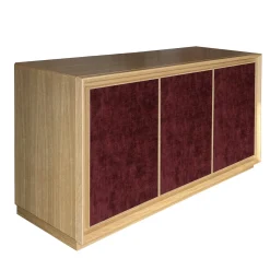 Credenza a 3 ante in velluto rosso scuro di Mascia Meccani