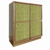 Credenza a 4 ante in velluto verde chiaro di Mascia Meccani