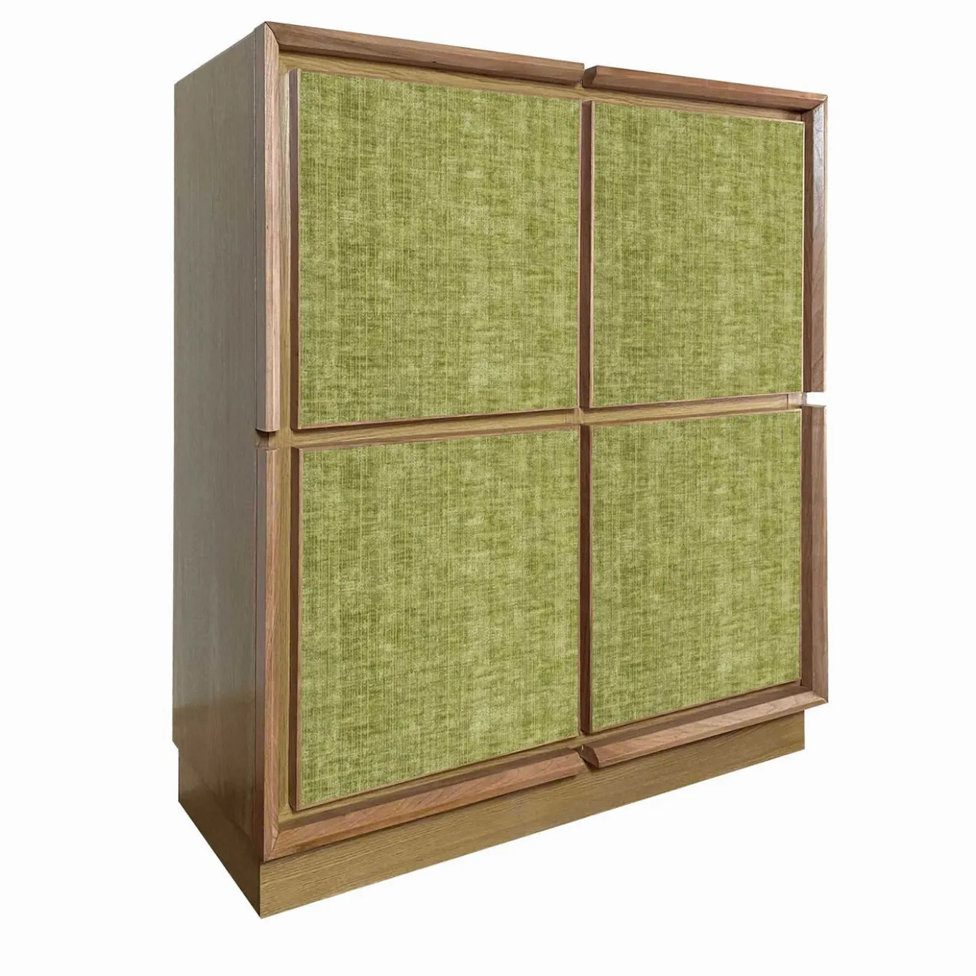 Credenza a 4 ante in velluto verde chiaro di Mascia Meccani